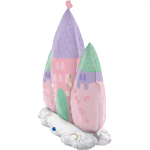 Шар 3D (30''/76 см) Фигура на подставке, Замок принцессы, Розовый, 1 шт., G70010