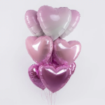 Шар (18''/46 см) Сердце, Розовый, Макарунс, 1 шт., 201500RS