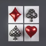 Шар (26''/66 см) Фигура, Покер, Карточная масть: Трефы, Черный, 1 шт. в уп., 23579P