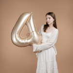 Шар (40''/102 см) Цифра, 4 Slim, Звездное Золото, Матовый, 1 шт., 901914MSG