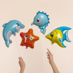 Шар с клапаном (13''/33 см) Мини-фигура, Морская звезда, 5 шт. в уп. (цв.этик.), 27137S5