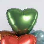 Шар (19''/48 см) Сердце, Зеленый мох, Бохо, 1 шт., 228386