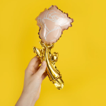 Шар с клапаном (14''/36 см) Мини-цветок, Роза, Нежно-розовый, 1 шт., 24594