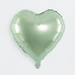 Шар (18''/46 см) Сердце, Мятный, Сатин, 1 шт., 26440