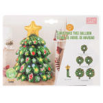 Шар (15''/38 см) Мини-фигура 3d, Новогодняя елка, 1 шт. в уп., 24385