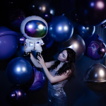 Шар (30''/76 см) Фигура, Космонавт, Градиент, 1 шт., 15579