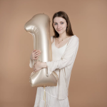 Шар (40''/102 см) Цифра, 1 Slim, Звездное Золото, Матовый, 1 шт., 901911MSG