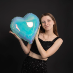 Шар (18''/46 см) Сердце, (надув воздухом), Голубой, Хамелеон, 1 шт. в уп., Шар (18''/46 см) Сердце, (надув воздухом), Голубой, Хамелеон, 1 шт. в уп.,