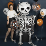 Шар (103''/262 см) Фигура 3D, Скелет XXL (надув воздухом), Белый, 1 шт. в уп., 23721