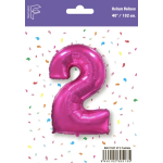 Шар (40''/102 см) Цифра, 2, Фуше, 1 шт. в уп., B901762F