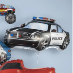 Шар (28''/71 см) Фигура, Полицейская машина, Черный, 1 шт., 245K