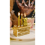 Свечи Роскошная серия, Золото, Металлик, 0,7*7 + 2,5 см, 6 шт. с держат., 802944