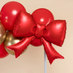 Шар с клапаном (21''/53 см) Фигура, Бант (надув воздухом), Красный, Сатин, 5 шт. в уп. (цв.этик.), 27325S5