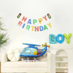 Шар (33''/84 см) Фигура 3D, Вертолет, Синий, 1 шт. в уп., 26027