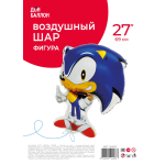 Шар (27''/69 см) Фигура, Ежик Аниме, Синий, 1 шт. в уп., 24433