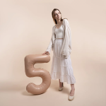 Шар (40''/102 см) Цифра, 5 Slim, Винтажная роза, Матовый, 1 шт., 901915MVR