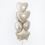Шар (18''/46 см) Сердце, Кремовый, Сатин, 1 шт., 201500SC