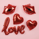 Шар (18''/46 см) Сердце, Красный, Металлик, 1 шт., 123034