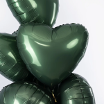 Шар (18''/46 см) Сердце, Темно-зеленый, Сатин, 1 шт., 201500SDVE