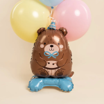 Шар 3D (24''/61 см) Фигура на подставке, Мишка в голубом колпачке, 1 шт. в уп., 26940P