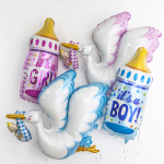 Шар (31''/79 см) Фигура, Бутылочка для девочки (сердечки), Розовый, 1 шт., 901827