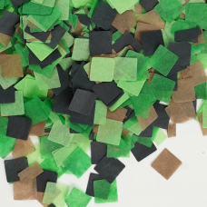 Конфетти тишью Квадрат, Пиксели, Зеленый/Коричневый/Черный, 1,5 см, 50 г., 6015413