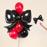 Шар (41''/104 см) Фигура, Бант, Черный, 1 шт. в уп., 25621-P