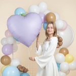 Шар (30''/76 см) Сердце, Сиреневый, Сатин, 1 шт. в уп., 27492