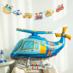 Шар (33''/84 см) Фигура 3D, Вертолет, Синий, 1 шт. в уп., 26027