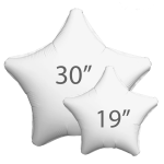 Шар (30''/76 см) Звезда, Белый, 1 шт. в уп., 220427