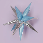 Шар 3D (26''/66 см) Звезда, Составная, Голубой/Серебро, 1 шт. в уп., 23963