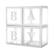 Набор коробок для шаров, Baby, Белый, 30*30*30 см, 4 шт. в упак. , 617655