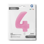 Шар (40''/102 см) Цифра, 4, Розовая Сакура, Матовый, 1 шт. в уп., 400400MSPK-P