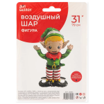 Шар 3D (31''/79 см) Фигура на подставке, Новогодний эльф, 1 шт. в уп., 26853