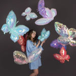 Шар (39''/99 см) Фигура, Бабочка (надув воздухом), Зеркальный, Хамелеон, 1 шт. в уп., 24977