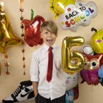 Шар с клапаном (16''/41 см) Мини-буква, Б, Золото, 1 шт. в уп., 173911