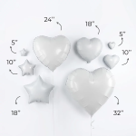 Шар (18''/46 см) Сердце, Белый, 1 шт., 123132