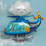 Шар (33''/84 см) Фигура 3D, Вертолет, Синий, 1 шт. в уп., 26027