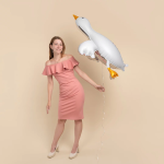 Шар 3D (42''/107 см) Фигура, Гусь Обнимусь, Сатин, 1 шт. в уп., 26688