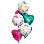 Шар (19''/48 см) Сердце, Фуксия, 1 шт., 759066