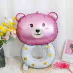 Шар (27''/69 см) Фигура, Погремушка Медвежонок, Розовый, 1 шт., 23740