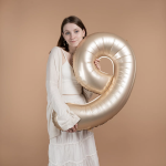 Шар (40''/102 см) Цифра, 9 Slim, Звездное Золото, Матовый, 1 шт. в уп., B901919MSG