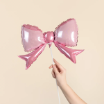 Шар (14''/36 см) Мини-фигура, Бант, Розовый, 1 шт., 19440