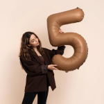 Шар (40''/102 см) Цифра, 5 Slim, Шоколад, Матовый, 1 шт. в уп., B901915MCH