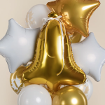 Шар (32''/81 см) Фигура, Колокольчик, Золото, 1 шт. в уп., 20126