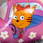 Шар (29''/74 см) Фигура 3D, Три Кота, Карамелька в машинке, 1 шт. в уп., 401136