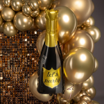 Шар (35''/89 см) Фигура, Бутылка Шампанское, Let`s Party, Черный, 1 шт. в уп., 19649P