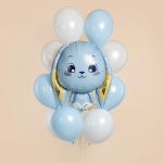 Шар (32''/81 см) Фигура, Милый зайка, Голубой, 1 шт. в уп., 944026