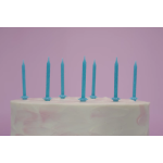 Свечи Сверкающий глиттер, Голубой, с блестками, 0,5*6 см, 24 шт. с держат., 6214501