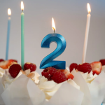 Свеча Цифра, 3 Грани, Синий, Металлик, 4,2*6 + 4,5 см, 1 шт. с держат., 803183